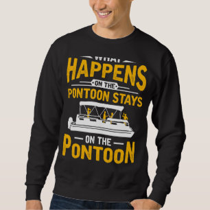 Vad som händer med Pontoon Boat Kapten Manar? Lång Ärmad Tröja