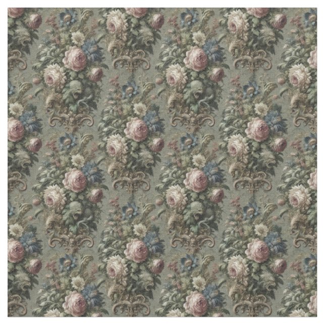Vad som Ljuger nedanför Bloom - Gothic Dense Tile Tyg (Närbild)