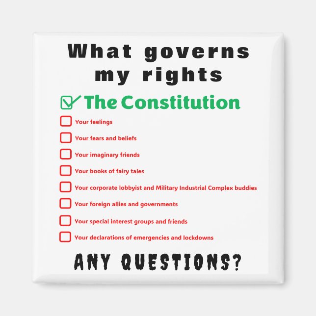 Vad som styr mina höger - konstitutionen magnet (Framsidan)