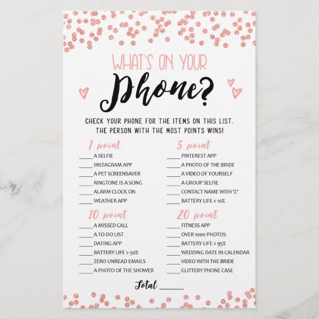 Vad står på din mobila Möhippa, Hen Party-spel? (Framsida)