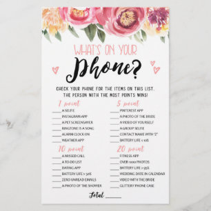 Vad står på din mobila Möhippa, Hen Party-spel?
