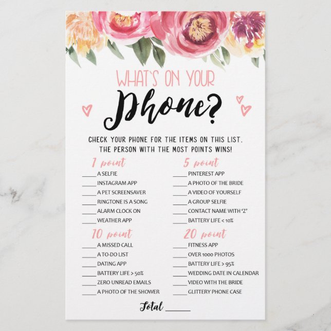 Vad står på din mobila Möhippa, Hen Party-spel? (Framsida)