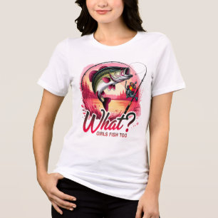 Vad tjejer också fiskar t shirt