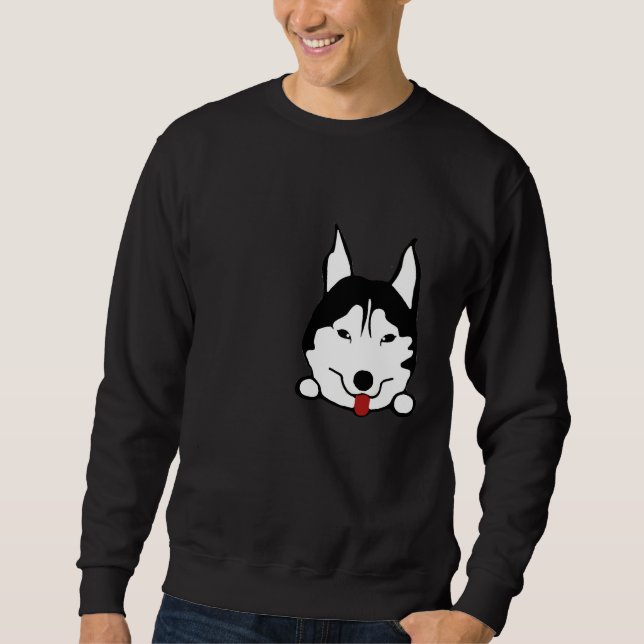 Vad upp Husky! Lång Ärmad Tröja (Framsida)