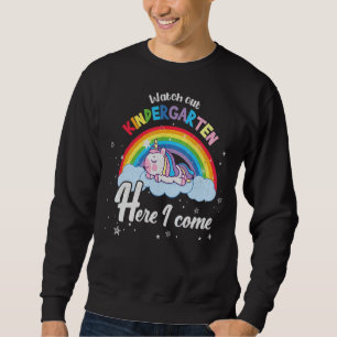 Vad ut ur Kindergart här jag Komar Unicorn tillbak Lång Ärmad Tröja