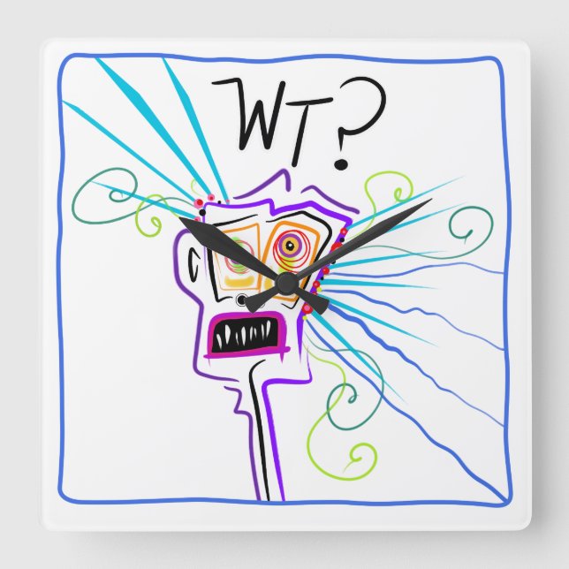 VAD? VAD? EMOJI Meemogie Fyrkantig Klocka (Framsida)