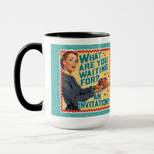 Vad väntar du på? Retro Housefru Mugg
