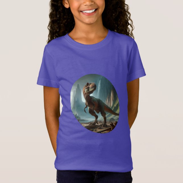 "Vad var det där bullret?" Dino Girl T Shirt (Framsida)