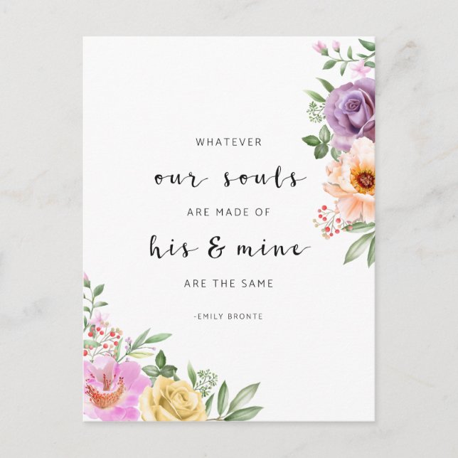 Vad Våra Själslar än Består Av, Emily Bronte Vykort (Framsida)