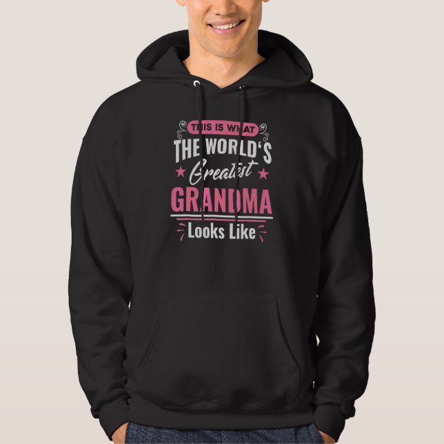 Vad Världsmästare mormor ser ut som Mammor D Hoodie (Framsida)