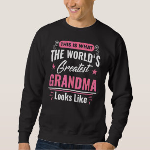 Vad Världsmästare mormor ser ut som Mammor D Lång Ärmad Tröja