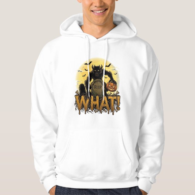 Vad Varulvs Pumpa Gravsten Fullmåne Hoodie (Framsida)