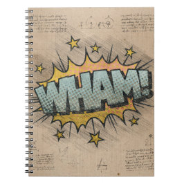 VAD? Vintage Tecknad Bok Steampunk Pop Art Anteckningsbok