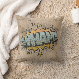 VAD? Vintage Tecknad Bok Steampunk Pop Art Kudde