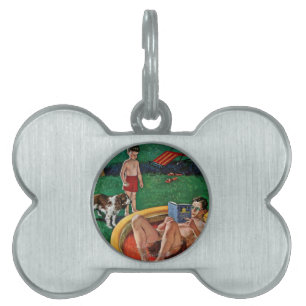 Vadande bassäng namnbricka husdjur