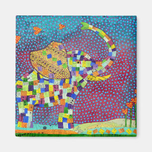 Vadderad elefant magnet