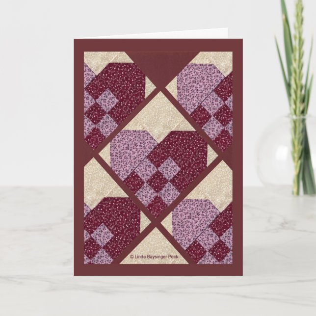 Vadderade hjärtor kort (Framsida)