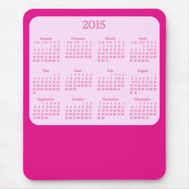 Vadderar den antika rosa musen för 2015 kalender musmatta (Framsidan)