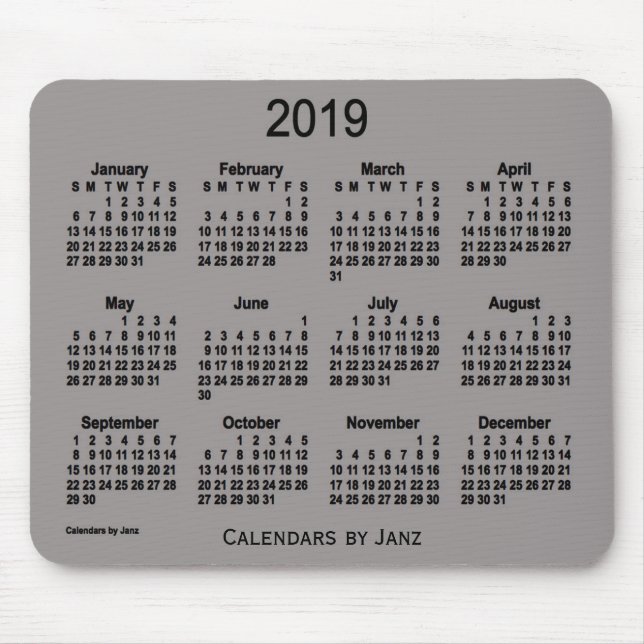 Vadderar den gråa kalendern 2019 för slagskeppet musmatta (Framsidan)