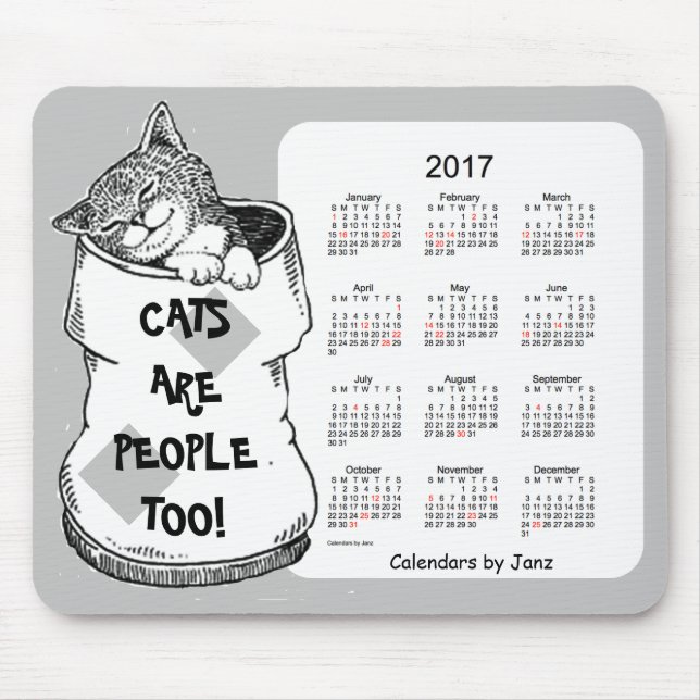 Vadderar kattkalendern 2017 vid den Janz Musmatta (Framsidan)