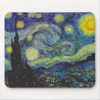 Vadderar musen Van Gogh för den Starry natten Musmatta