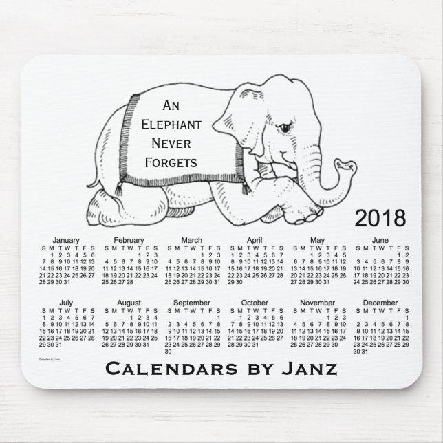Vadderar vitelefantkalendern 2018 vid den Janz Musmatta (Framsidan)