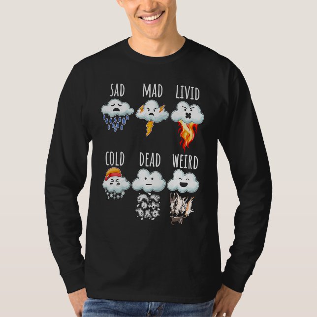 Väder Moln Skillnader Rapport Väderprognos T Shirt (Framsida)