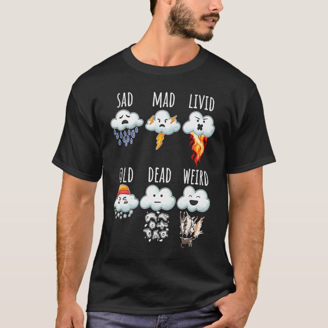 Väder Moln Skillnader Rapport Väderprognos T Shirt (Framsida)