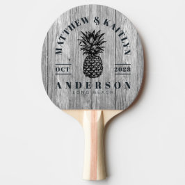 Väder Mörkgrå Tropisk Ananas Bröllopskam Pingisracket