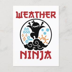Väder Ninja Meteorolog Meteorologi Väderman Vykort