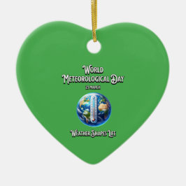 Väder Shapes Life. Meteorologiska världsdagen. Julgransprydnad Keramik