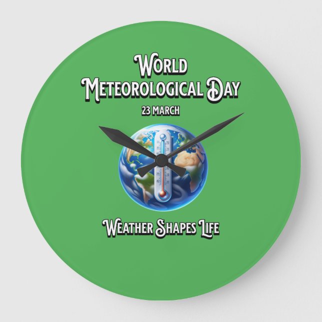 Väder Shapes Life. Meteorologiska världsdagen. Stor Klocka (Framsida)