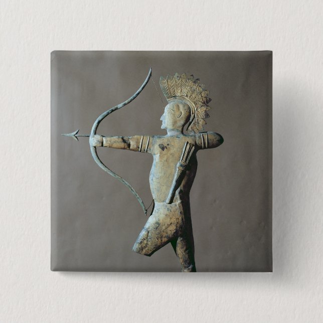 Väder som är fåfängt i form av en indian knapp (Framsida)