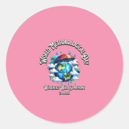 Väder Vild Symphony. Meteorologiska världsdagen. Runt Klistermärke