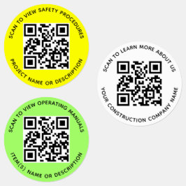 Väderbeständiga QR-kodetiketter för byggbranschen Klistermärke