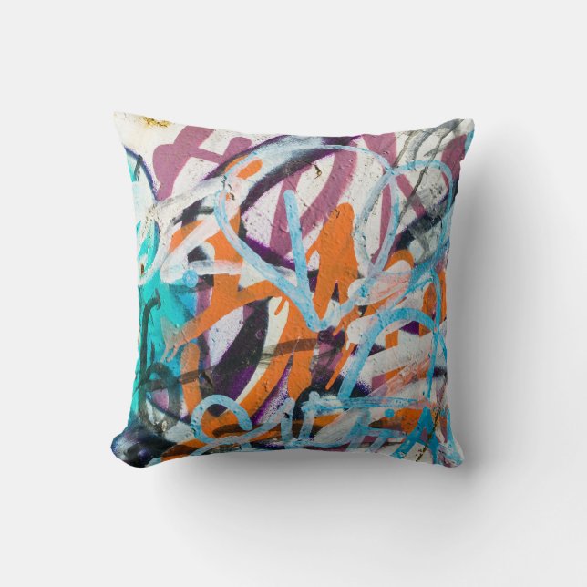 Väderbetongvägg, grungande struktur. kudde (Framsida)