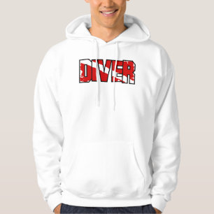 Väderbiten dykare nere-flagga hoodie