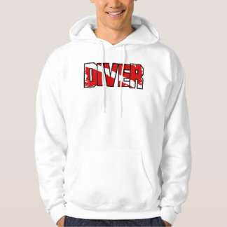 Väderbiten dykare nere-flagga hoodie