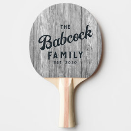 Väderbitet Mörkgrått Trä Retro Familjenamn & År Pingisracket