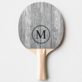 Väderbitet Mörkgrått Trämonogram Pingisracket