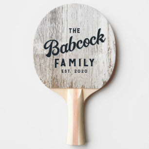 Väderbitet Vitmenat Trä Retro Familjenamn Pingisracket
