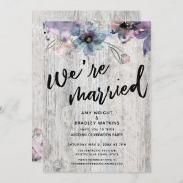Väderbitna Brädor Blommor Ljus Vi är Gifta Inbjudningar