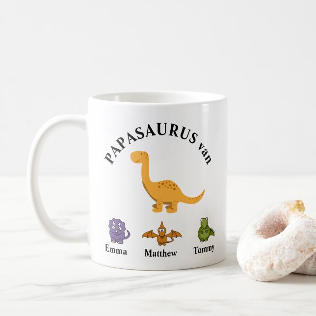 Vaderdag cadeau papasaurus mok kaffemugg (Med munk)