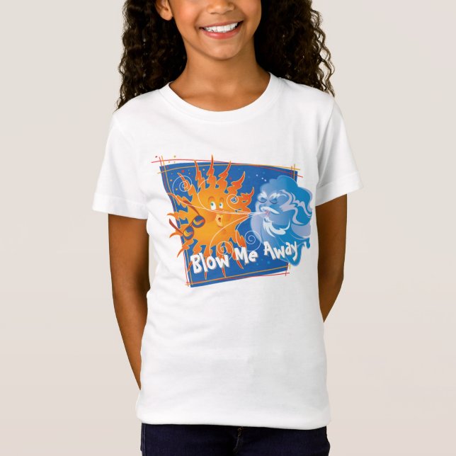 Väderflicka som Spränger Bort T Shirt (Framsida)