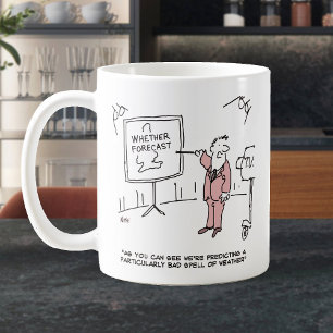 Väderförläggaren förutspår felaktig stavning av vä kaffemugg