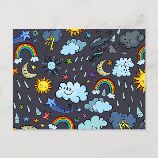 Väderklimatet Säsong Himlar Vykort (Framsida)