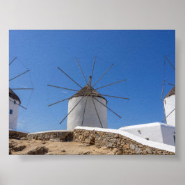 Väderkvarnar på Mykonos Poster