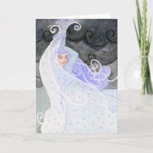 "Väderkvinna: Snowstorm" Hälsning och Note Cards Kort