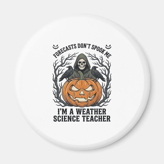 Väderlärare Halloween Kuslig Skördeman Pumpa De Magnet (Framsidan)