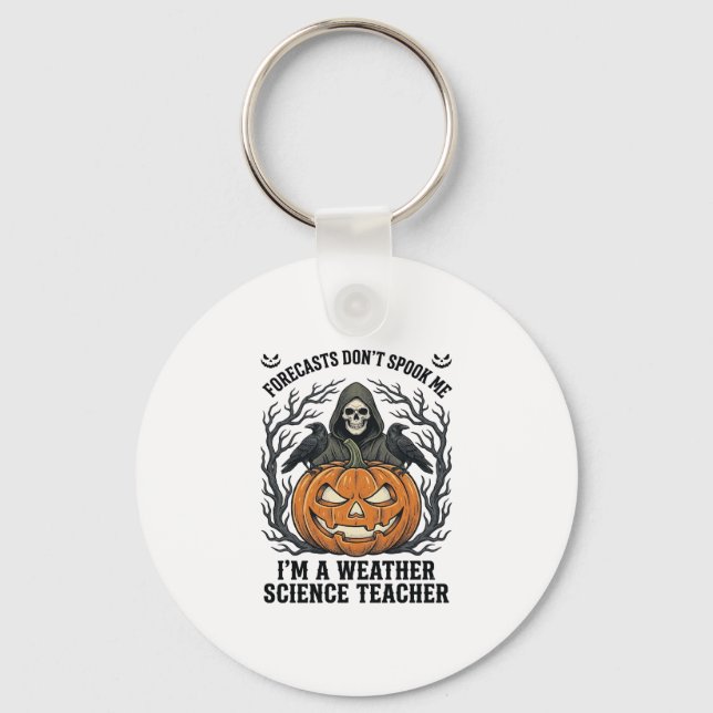 Väderlärare Halloween Kuslig Skördeman Pumpa De Nyckelring (Framsida)